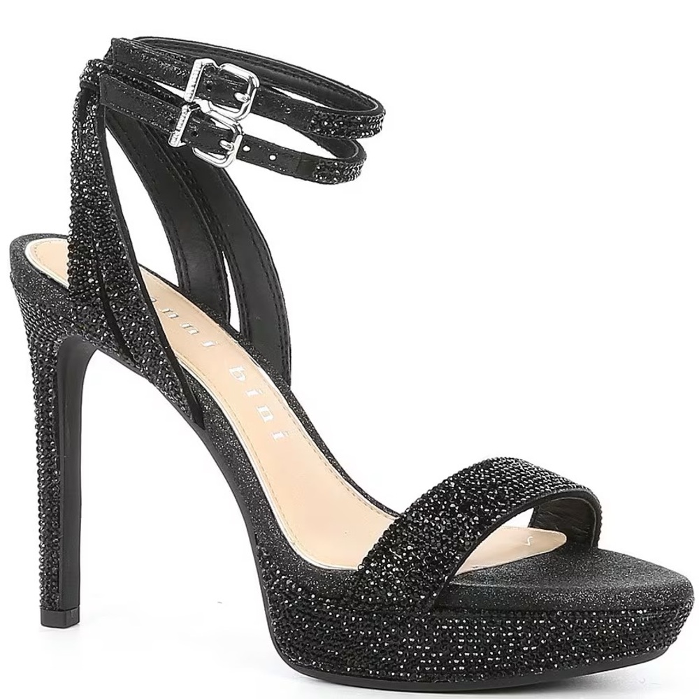 Gianni Bini Zinnaa Heel Size 9.5 Black Rhinestone